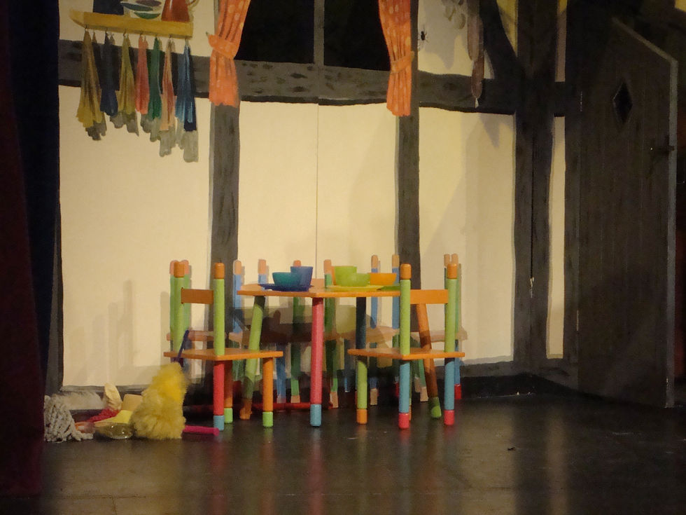 Detail of the chairs and table.
