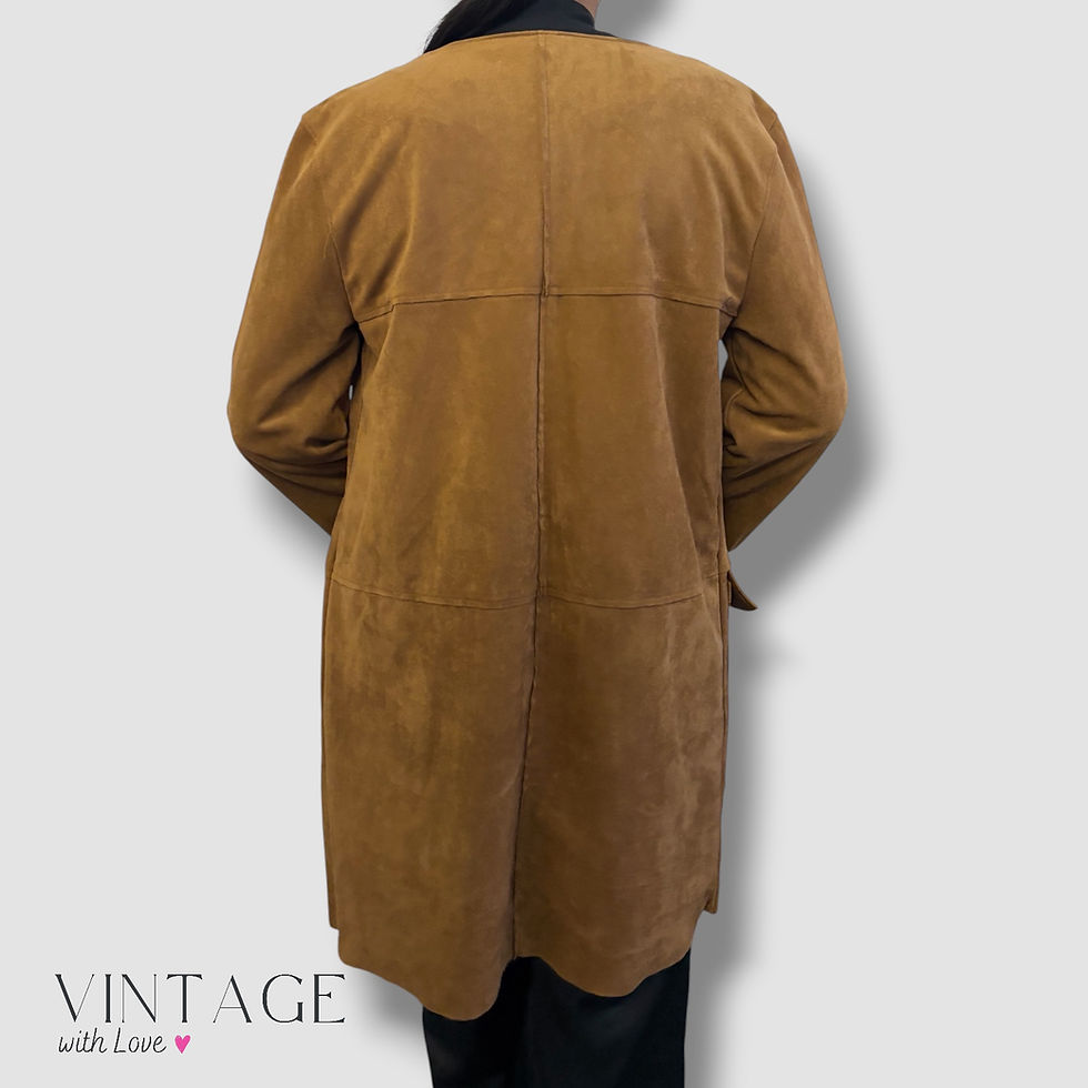 Thumbnail: H&M Camel Brown Suede Jacket - Size 36