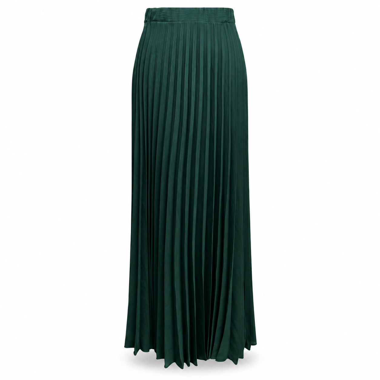 Forest Green Pleated Maxi Skirt - Size Estimate M