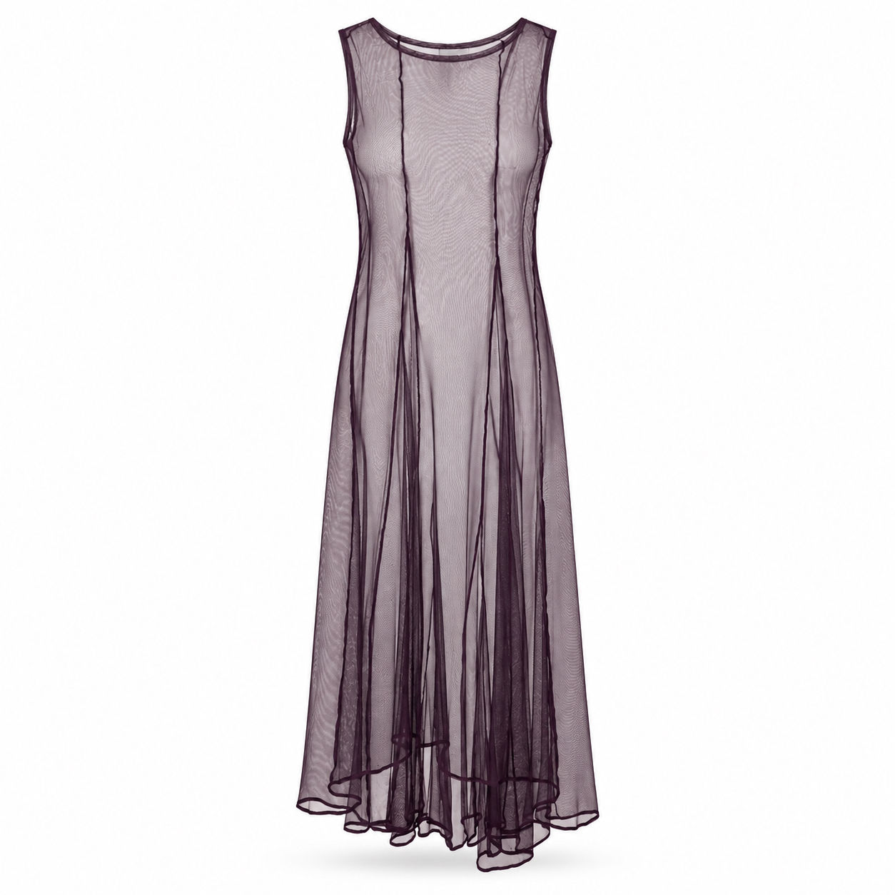 Vintage Purple Mesh Maxi Cover Up Dress - Size 1 (S/M)