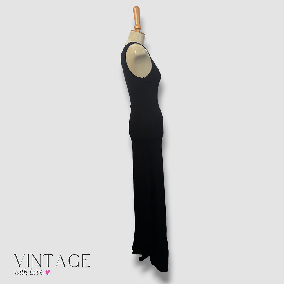 Thumbnail: Warehouse Definitives Black Sleeveless Maxi Dress - Size UK 12