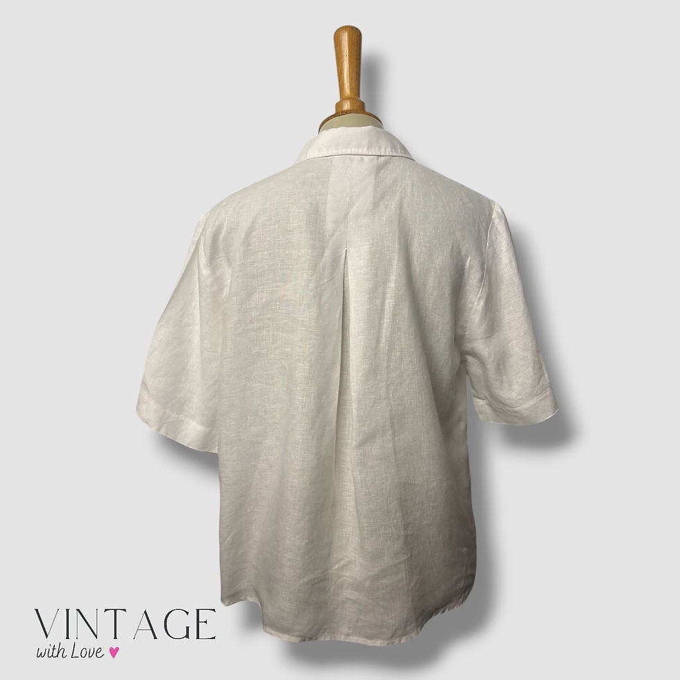 Thumbnail: Old Khaki White Linen Shirt - Size 6