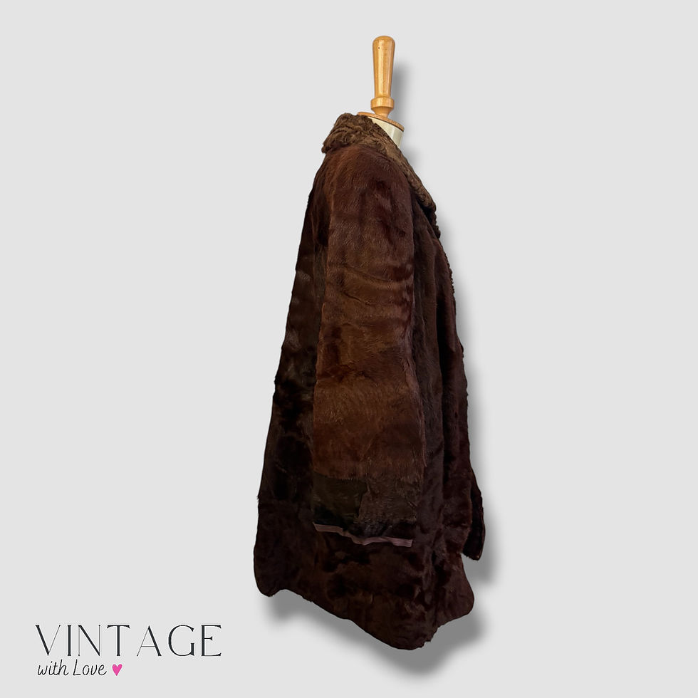 Thumbnail: Dark Brown Real Fur Coat (fur type unknown) - Size Estimated M