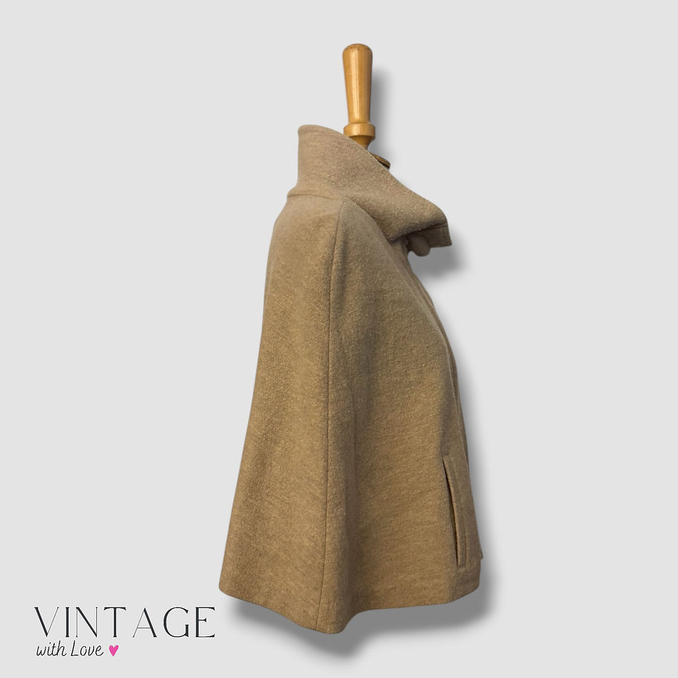 Thumbnail: Max & Mara Stone Wool Cape - Size L