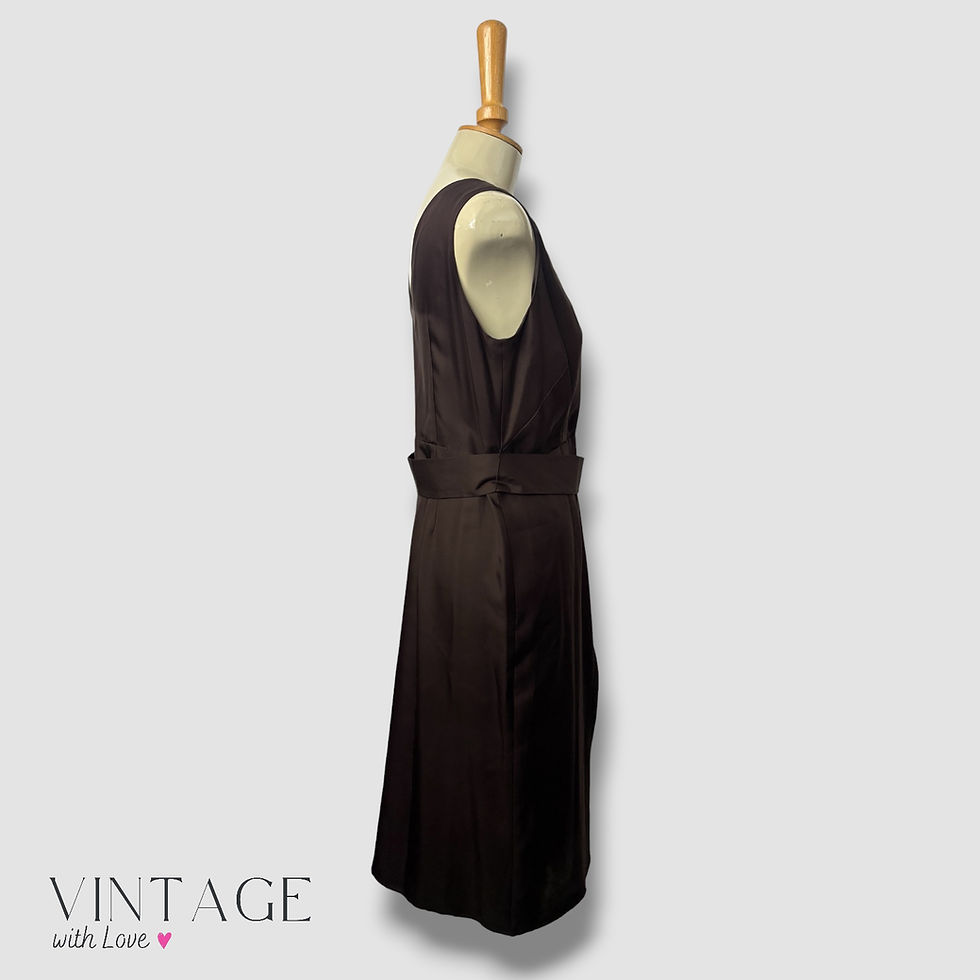 Thumbnail: Phase Eight Brown Silk Wrap Dress - Size 14
