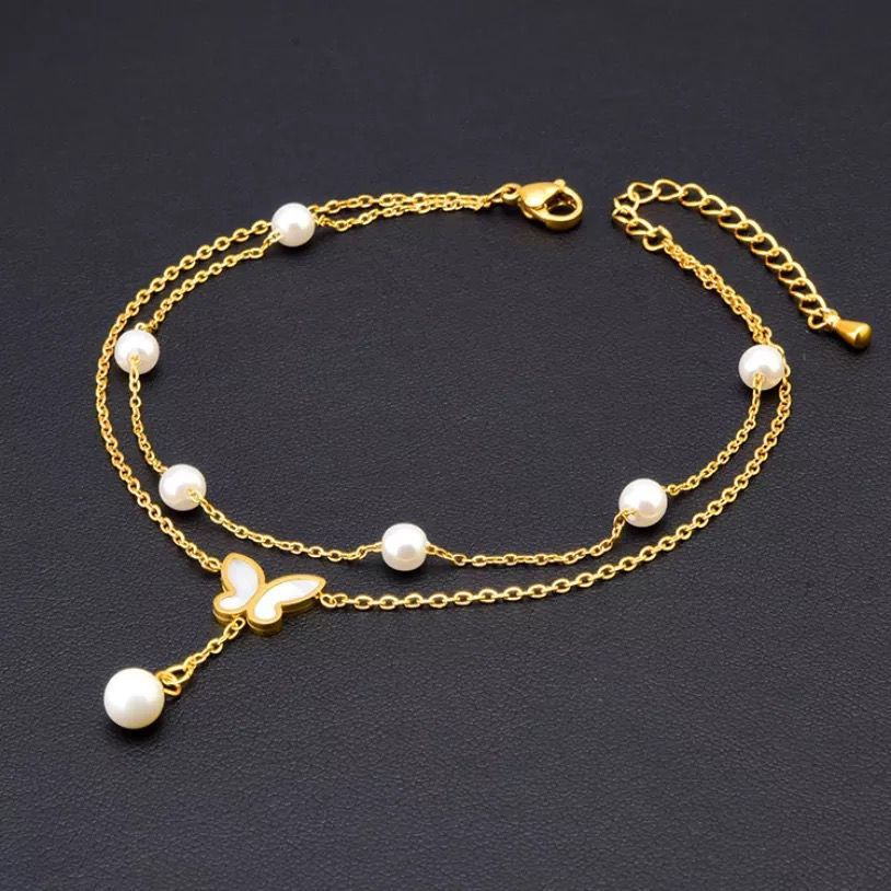 Thumbnail: Pearle Butterfly anklet
