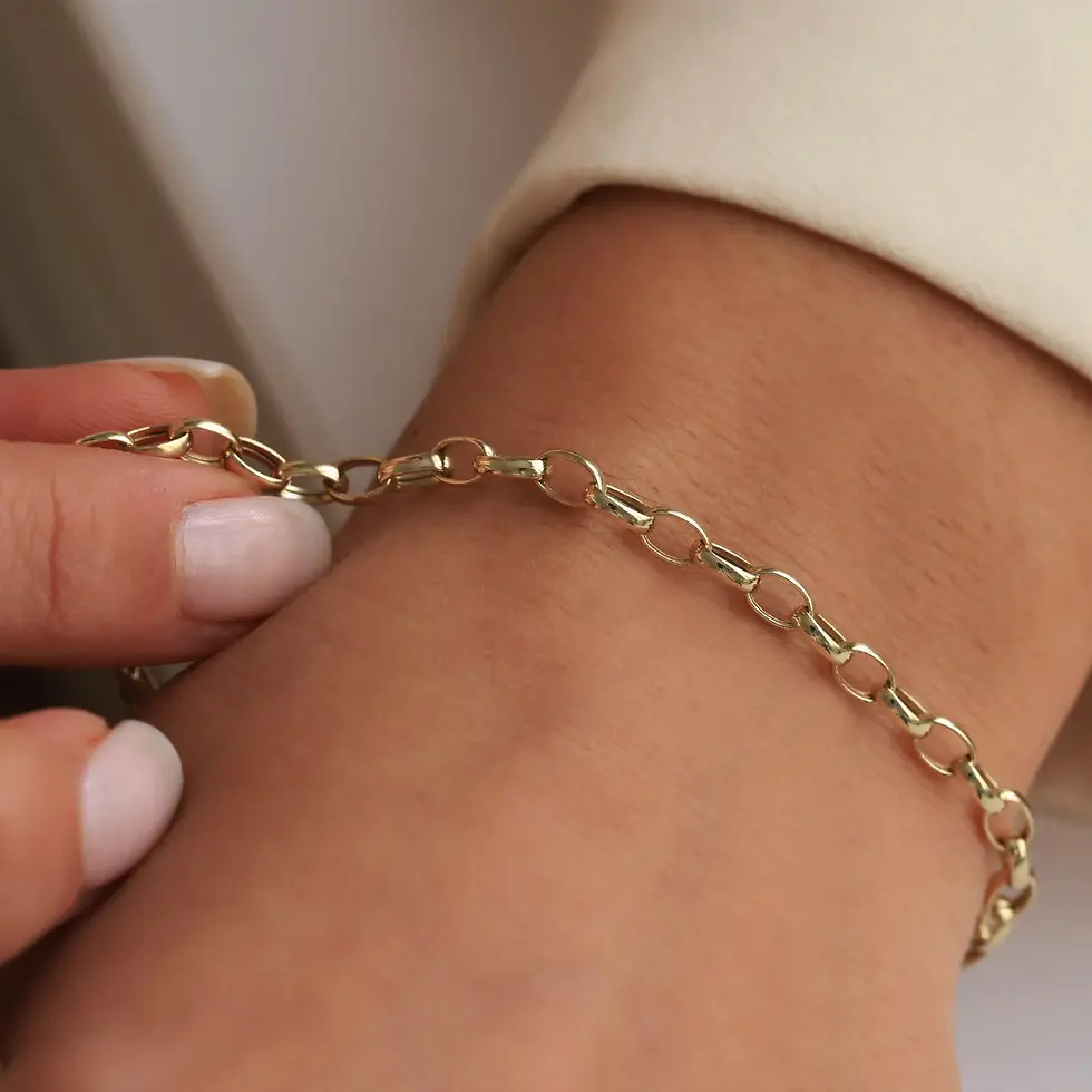 Küçük resim: 3mm Oval Kalın Bağlantı Zincir Bileklik