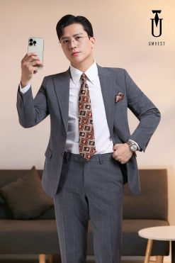 Men's Grey Plaid Vest