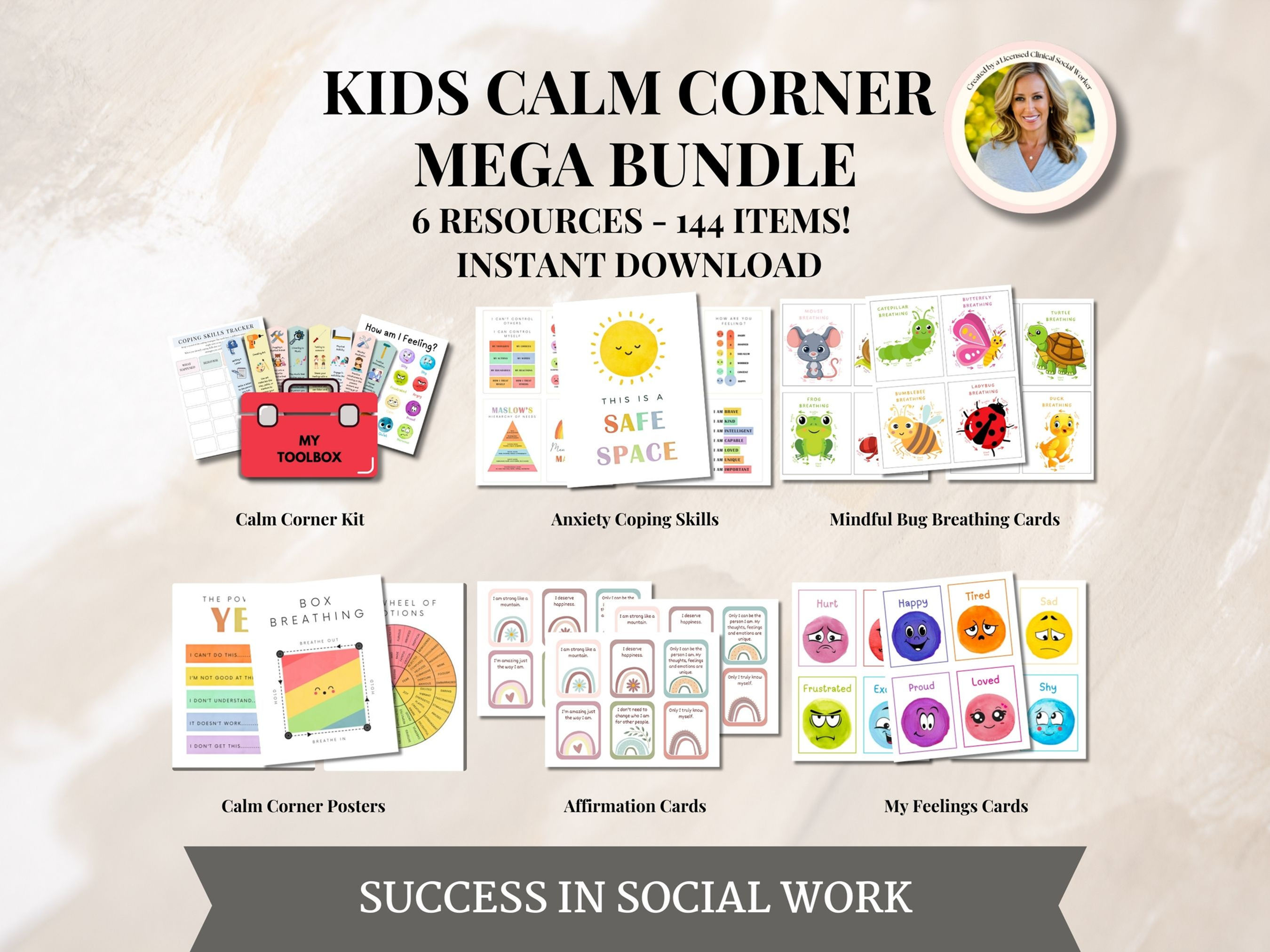 Calming corner kit bundle, social emotional learning, coping skills for kids