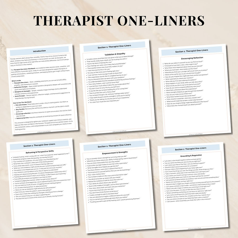 Thumbnail: Therapist One-Liners Cheat Sheets Therapy Tools For Counselors Therapy Questions