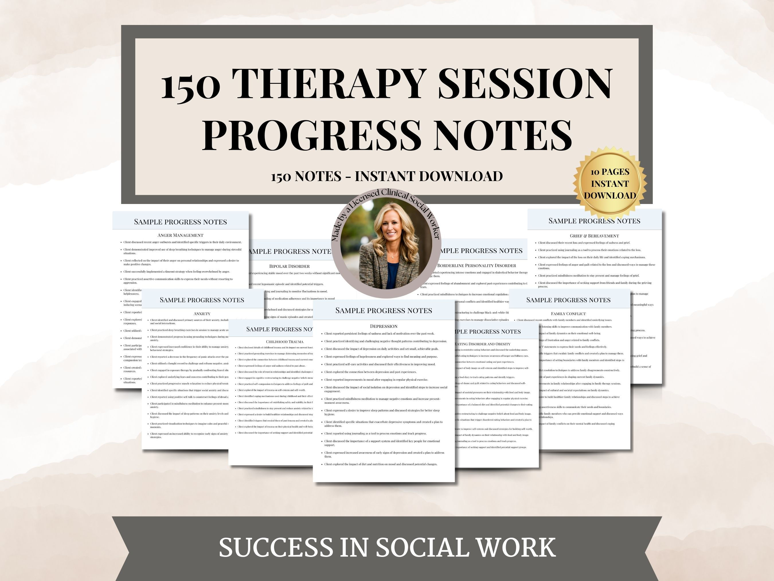 Therapy Progress Note Templates, Therapy Intervention Counselor Cheat Sheet