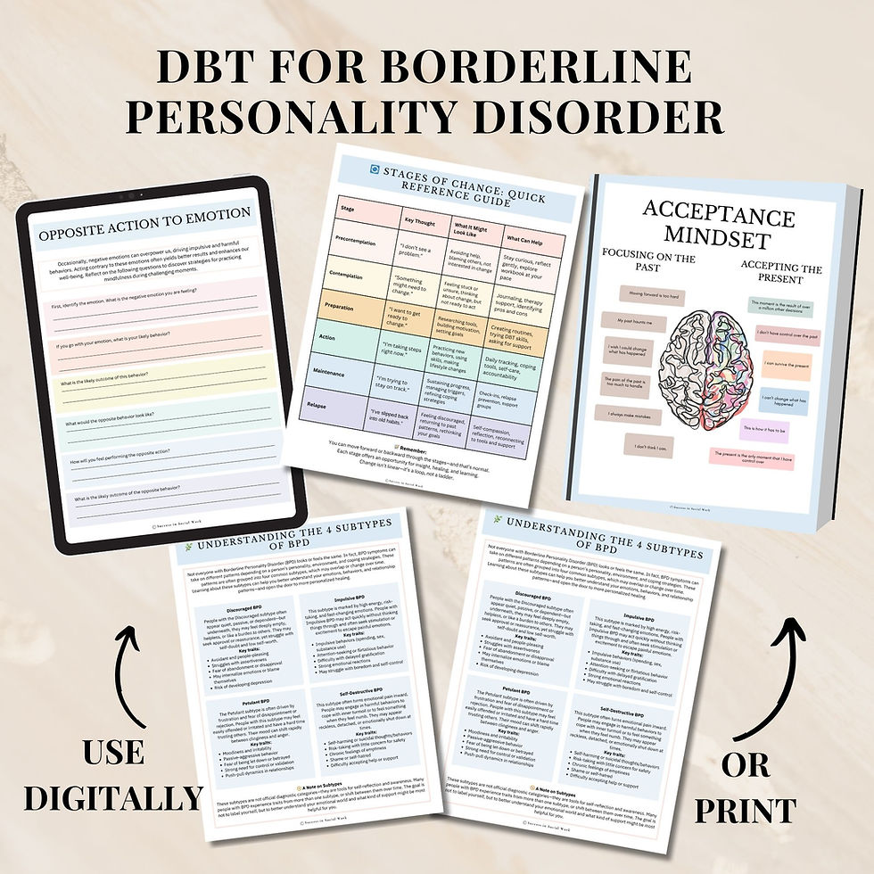 Thumbnail: Borderline Personality Disorder Workbook BPD Worksheets Bundle, DBT Therapy