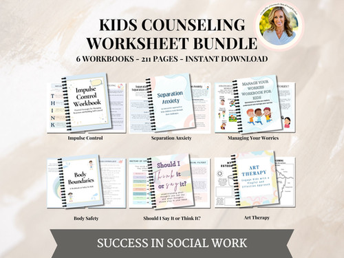 Kids Therapy Workbook Bundle Therapist essential resources,social ...