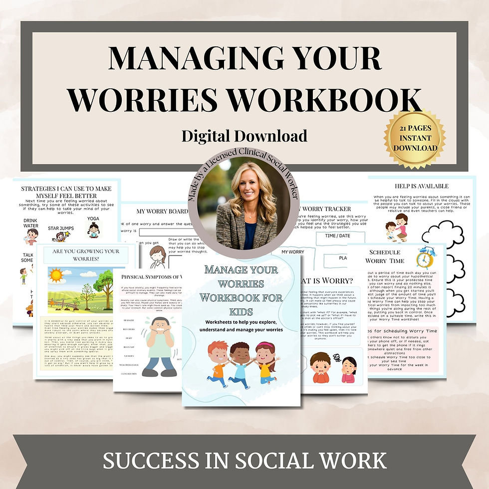 Thumbnail: Kids Teen Life Skills Worksheet Bundle, Therapy worksheets, calming corner