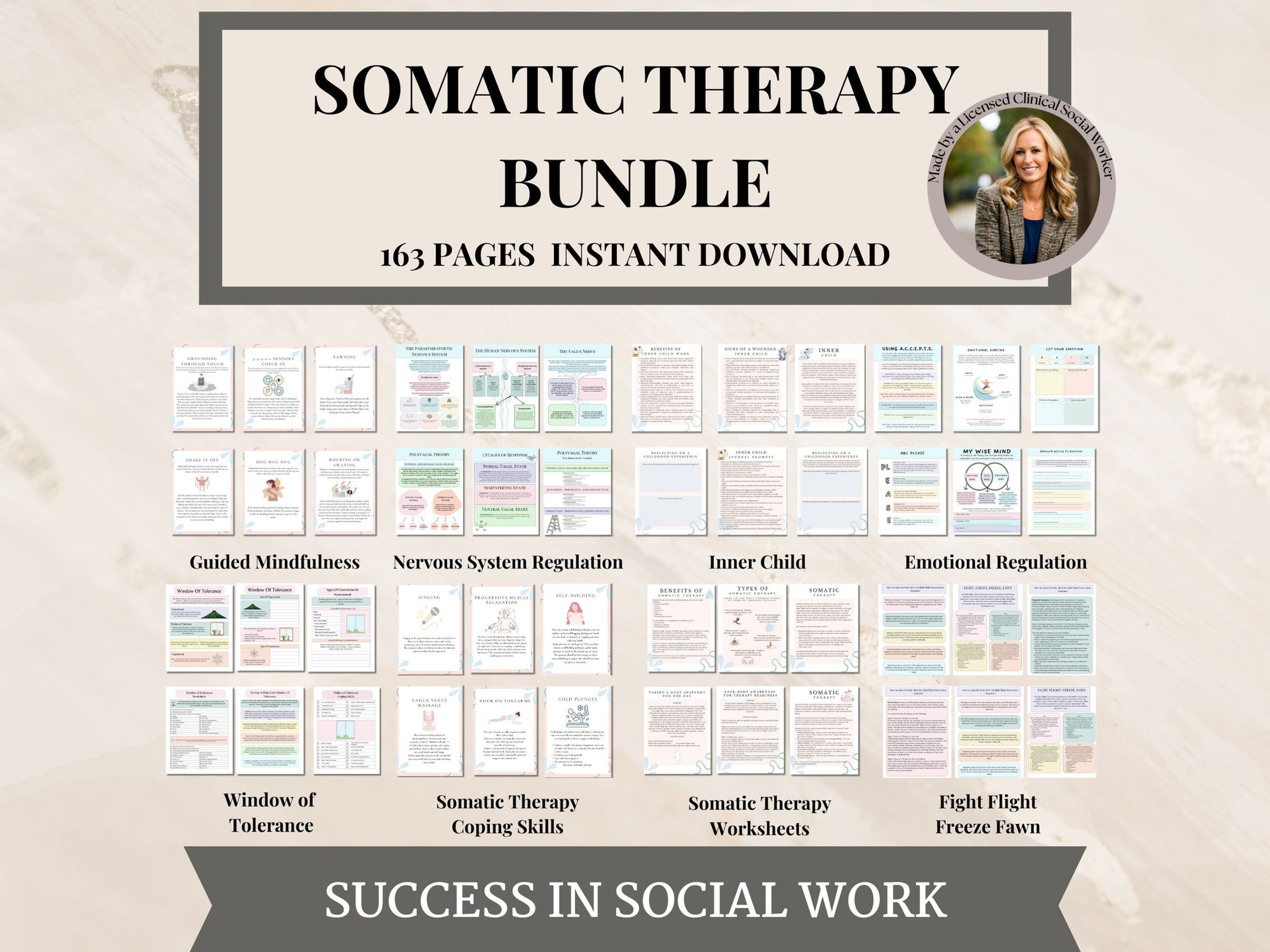 Somatic Therapy Bundle, Somatic Healing & Exercises, Emotional Regulation, Groun