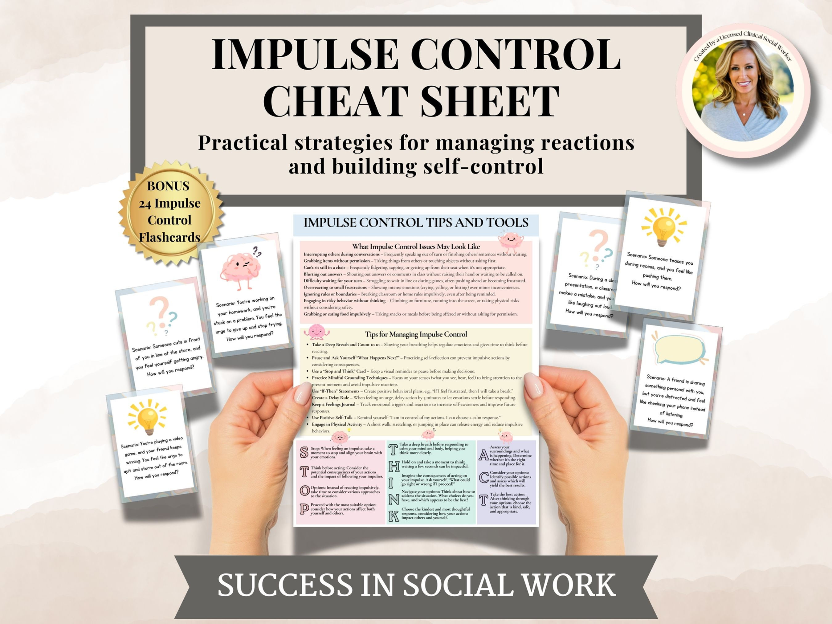 Impulse Control Tip Sheet & Coping Skills Strategies, ADHD-Executive