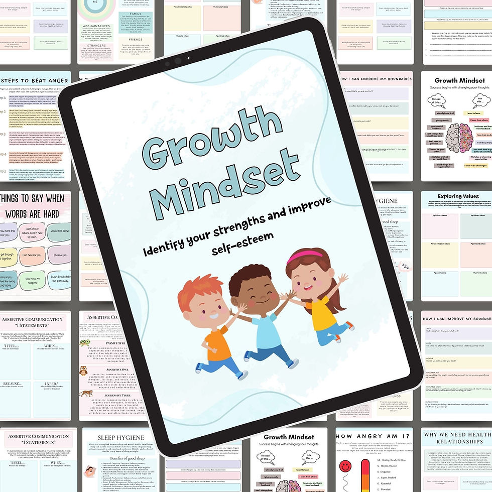 Thumbnail: Kids Teen Life Skills Worksheet Bundle, Therapy worksheets, calming corner