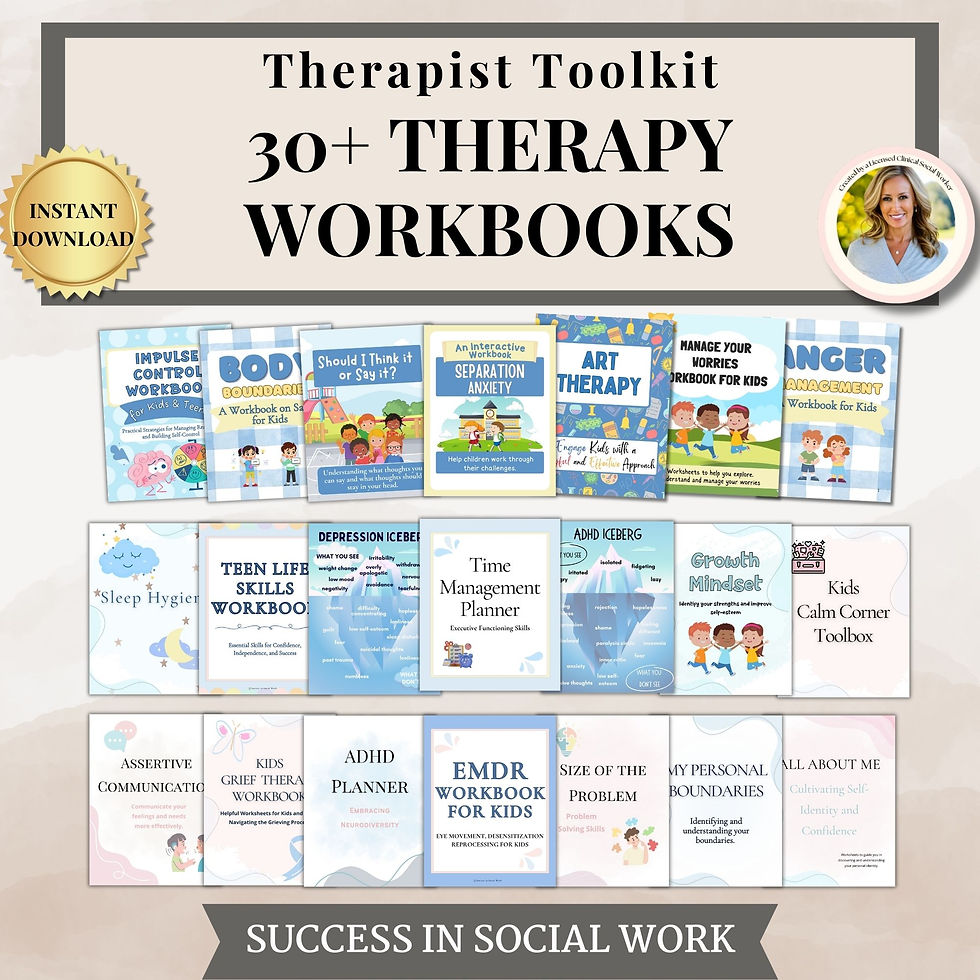 Thumbnail: Teen & Kids therapy mega worksheet bundle Kids Teen Life Skills therapy workbook