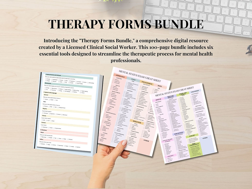 Thumbnail: Therapy Office Forms Bundle, Therapy Interventions, Mental Status Exam