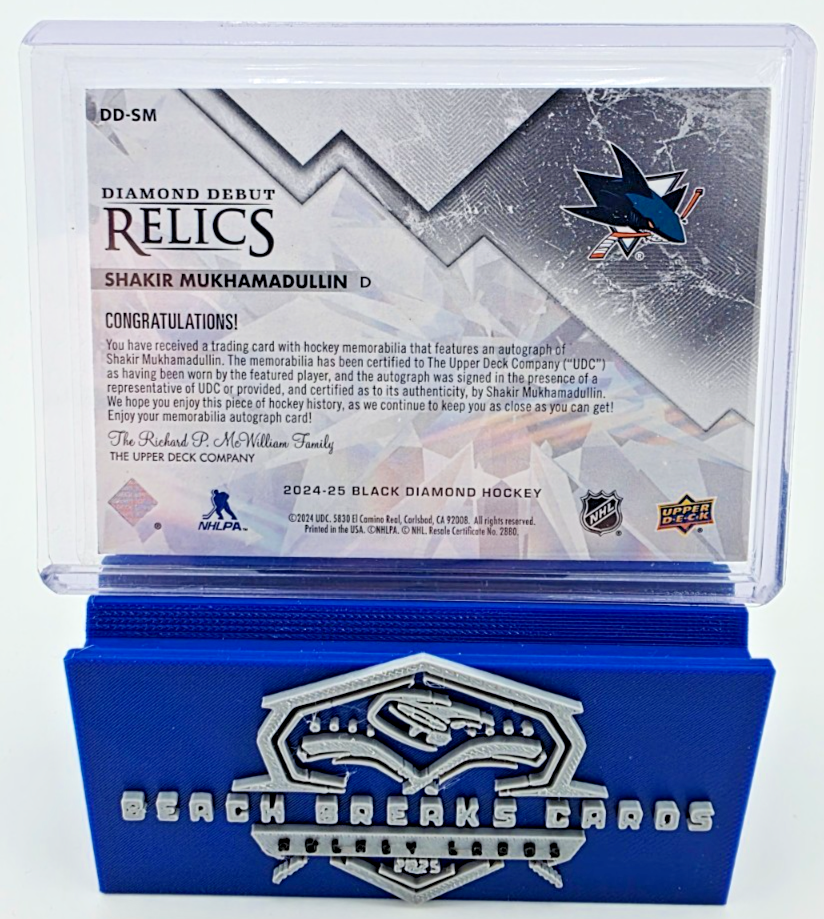 Thumbnail: 2025-26 UD Black Diamond Shakir Mukhamadullin Rookie Debut Relics Auto /49 DD-SM