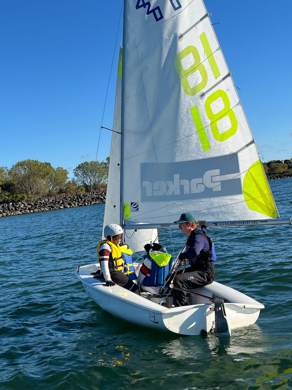Adult and child sailing lesson