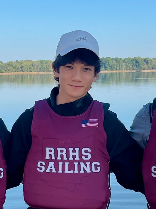 Student in RRHS SAILING life vest