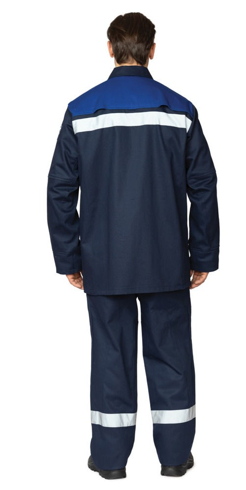 Миниатюра: Костюм сварщика 2 класса защиты х/б с ОП-пропиткой синий/василёк (куртка и брюки