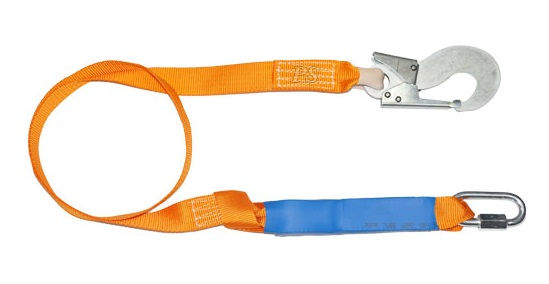 Строп аА+Кс (лента) с амортизатором 1 карабин + 1 соед. карабин 1,5м