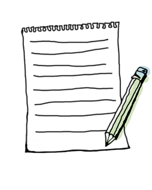 Pencil and notepad