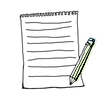 Crayon et bloc-notes