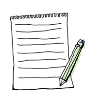 Pencil and notepad