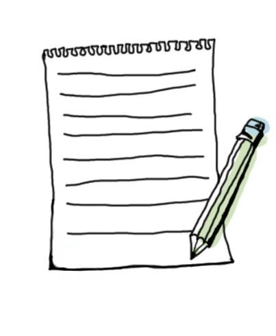 Crayon et bloc-notes