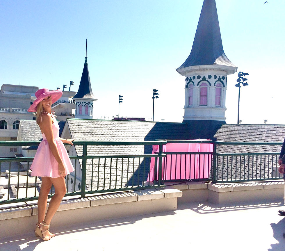 Kylee Glaser in Pink at Churchill Downs