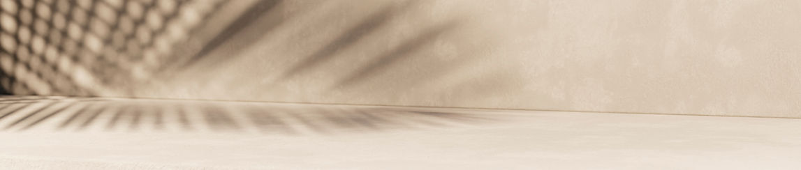 Tropical summer background with concrete wall, pool water and palm leaf shadow. Luxury hot