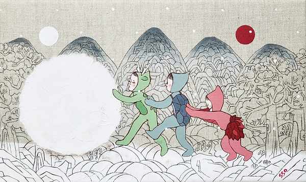 Hard Valuable Fun. 2023. mixed media on canvas. 41x24.5cm.png