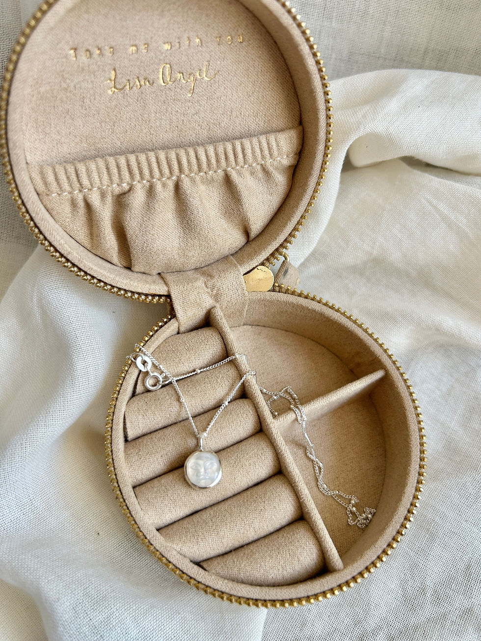 Thumbnail: Mother of Pearl Man in the Moon Necklace in Sterling Silver