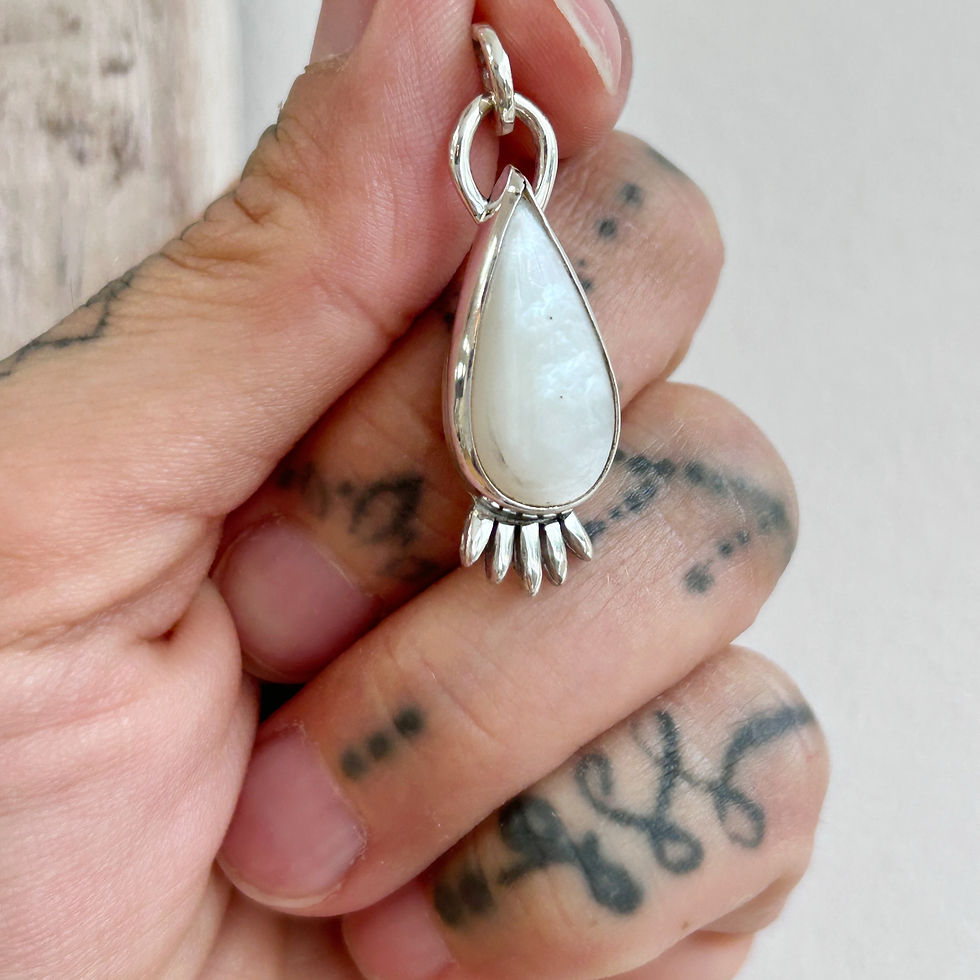 Thumbnail: Pearl Teardrop + Silver Pendant