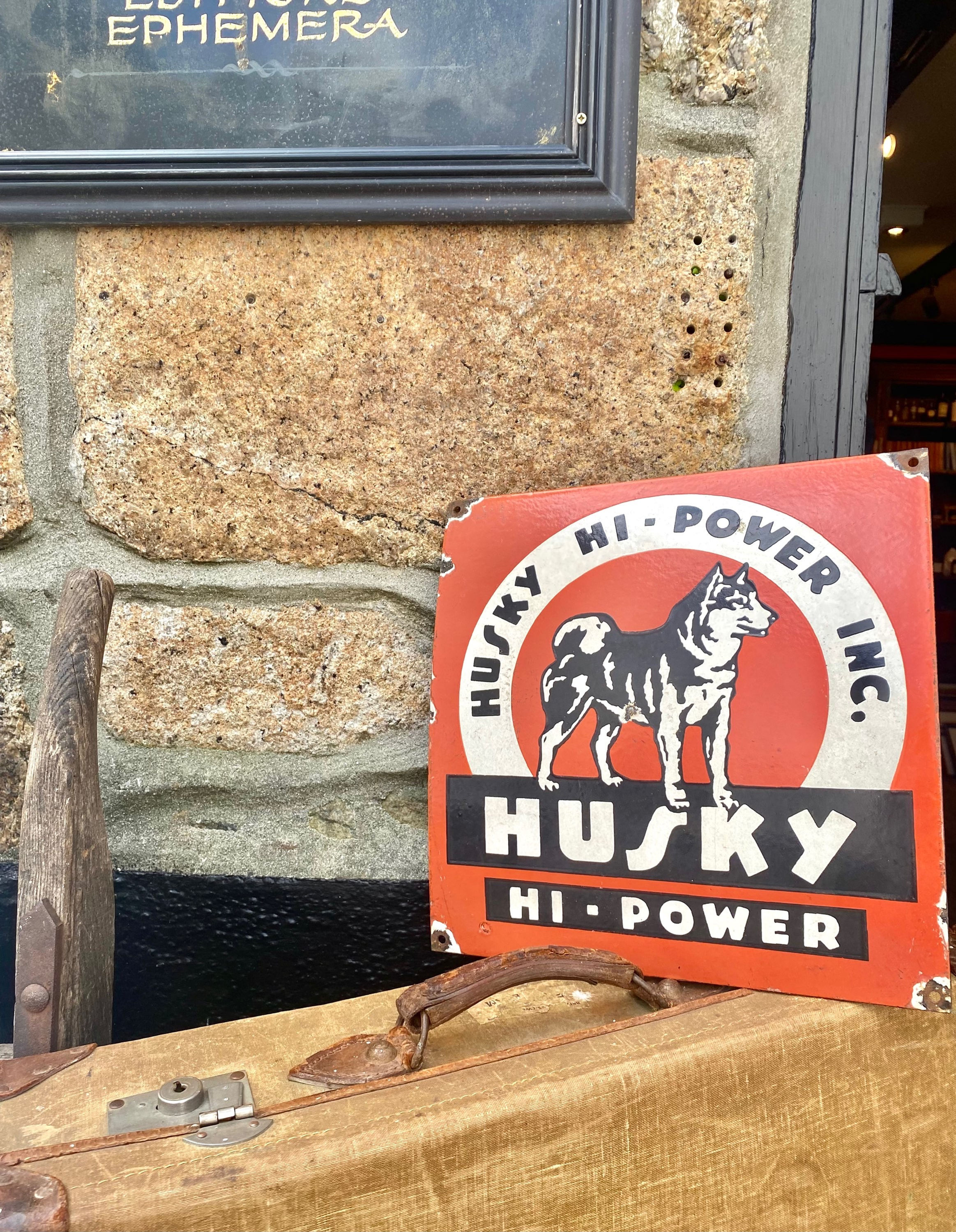 Vintage Husky Enamel Signage