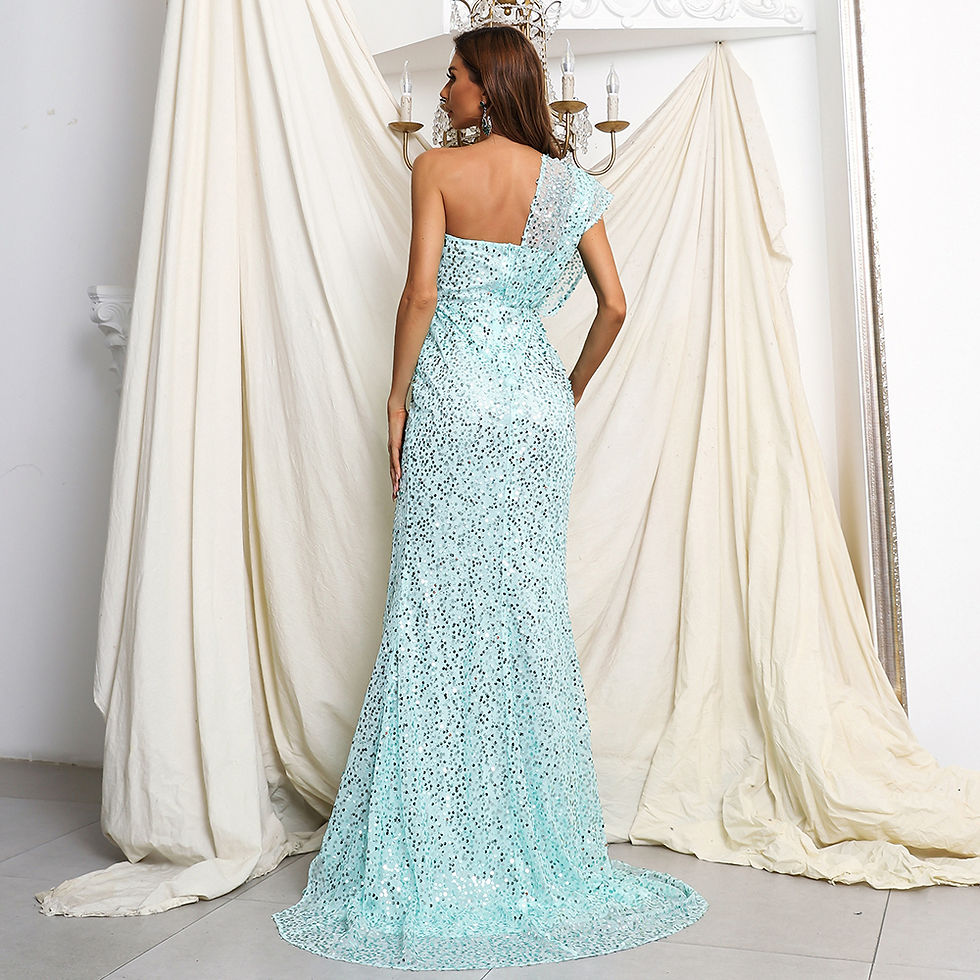 Thumbnail: Tiana One Shoulder High Slit Gown