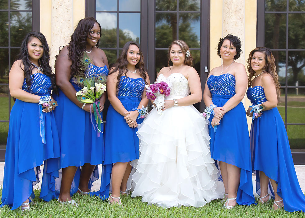 Bride with bridesmaids in orlando florida. Wedding couple in orlando florida at crystal ballroom veranda.