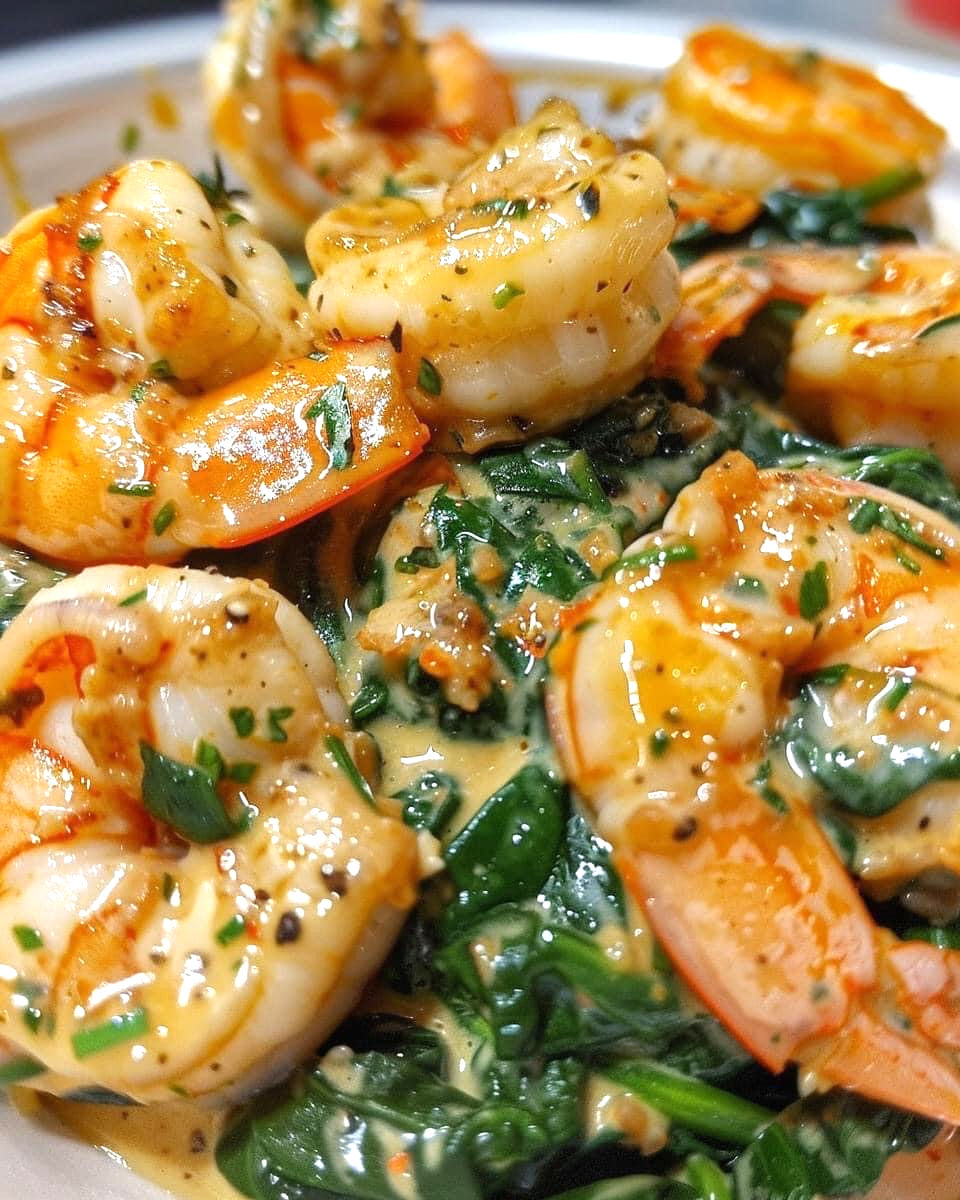 Creamy Shrimp-and-Spinach Skillet