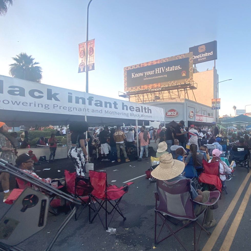 Event gathering in Los Angeles Crenshaw BLVD.