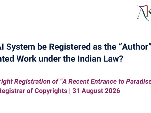 Can an AI System be Registered as the “Author” of a Copyrighted Work under the Indian Law?