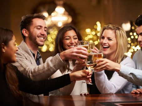 A group of friends Casually drinking in a bar