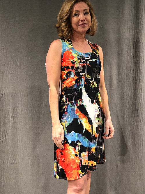 Robe taille empire trou-de-serrure ondulée S679