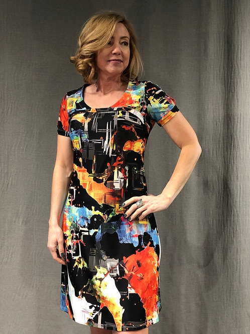 Robe évasée biaisée ouverture à la manche S520