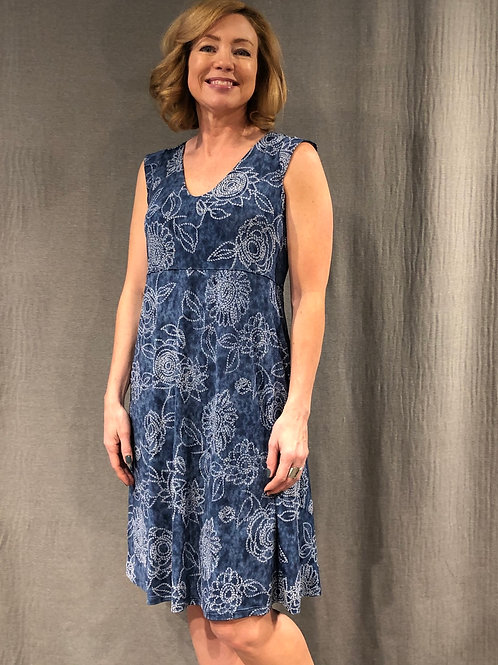 Robe taille empire évasée à mancheron S647