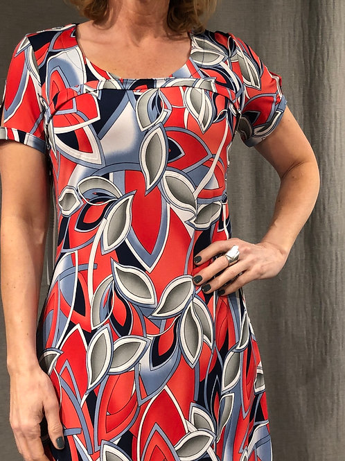 Robe évasée biaisée ouverture à la manche S524