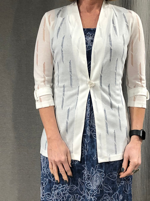 Cardigan col montant martingale à la manche S701