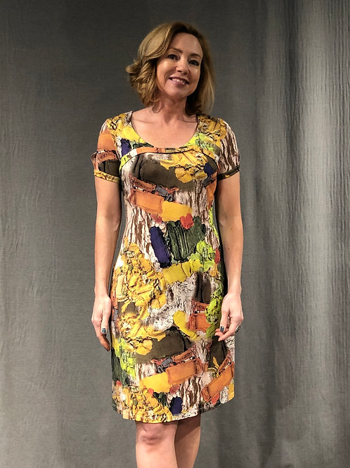 Robe évasée biaisée ouverture à la manche S530